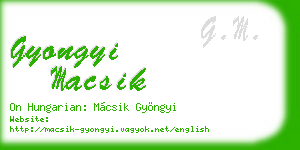gyongyi macsik business card